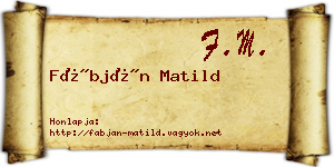 Fábján Matild névjegykártya